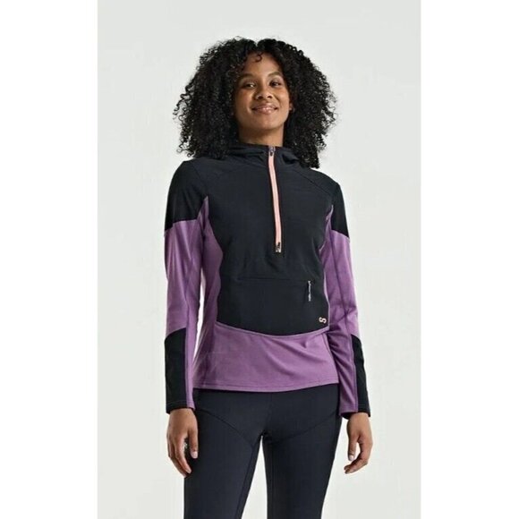 NWOT Oros Explorer Hoodie Womens M Violet Aurora Black Pullover - Picture 1 of 7